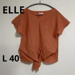 ELLE 40 L 美品　オレンジ　リボン　イトキン　ブラウス　トップス　半袖のサムネイル