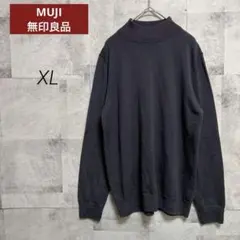 無印良品 MUJI【XL】洗えるリブタートルネック 長袖 グレー ウール100%
