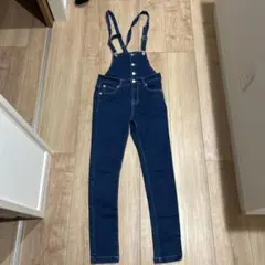 ダークブルー デニムサロペット海外ガール風