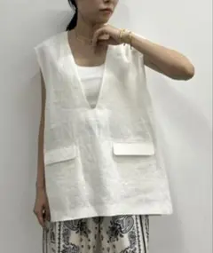 SACRA RUSTIC LINEN TOP アッシュベージュ - メルカリ
