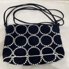 ミナペルホネン　ショルダーバッグ　タンバリン　 ネイビー　内ポケットあり