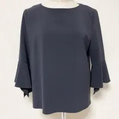 PINORE ピノーレ フレア袖 ブラウス ネイビー M 美品