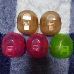 ブラウン　ピンク　黄緑　カプセル　5個セット　カラフル　ガチャ　小さめカプセル