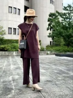 新品　kuih クイ　マルチリブチュニック+パンツ　セットアップ