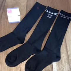 【新品☆19-24㎝】女の子用　ハイソックス　靴下　3足セット　通学用　ハート