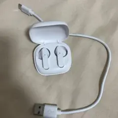 ホワイト ワイヤレスイヤフォン USB充電