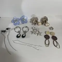 多様なデザインのピアス8点セット