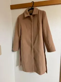 美品 ナチュラルビューティー キャメル アンゴラ ウール ロング コート 