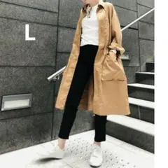 【未使用】UNIQLO U コットンロングコート スプリングコート Lサイズ