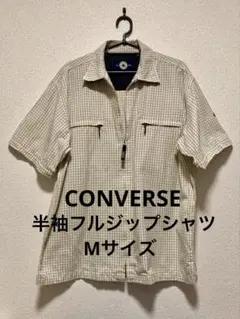 CONVERSE 半袖シャツ チェック ジップアップ メンズ　Mのサムネイル