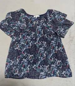 grove袖フリル花柄半袖ブラウス