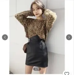 EMODA ブラック アシンメトリーコルセットハイウェストスカート定価5990