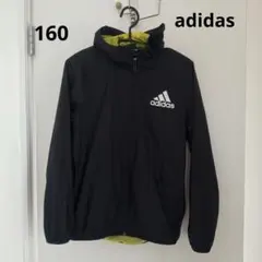adidas フード付き　薄手ジャケット　ウインドブレーカー　ブラック 160
