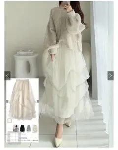 GRL ボリュームチュールフレアロングスカート[dk1550]