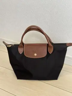 Longchamp 超美品 プリアージュSトートバッグ 黒/茶