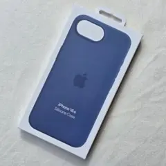 iPhone16e シリコーン ケース カバー ウィンターブルーアップル 純正⑤