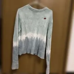KIRSH 長袖 ニット セーター チェリー刺繍 ライトブルーのサムネイル