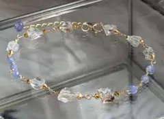 14kgfオイルインクォーツ＆タンザナイト ブレスレット