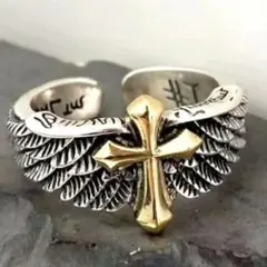 ★メキシカン❗アメリカンヴィンテージ❗シルバーリング❗クロス&フェザー❗★新品★