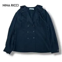 【NINA RICCI 】プリーツカラー ダブルボタンブラウスのサムネイル