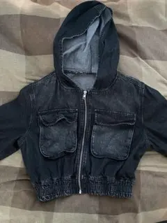 ダークデニム フード付きジャケット