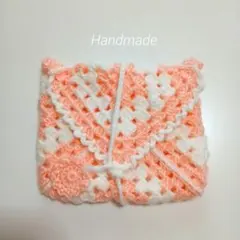 ハンドメイド　編み物　ブックケース　マルチケース　グラニースクエア