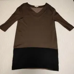 BALLSEY ブラウン/ブラック Vネック チュニック 38