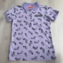 BEAMS GOLF レディース ポロシャツ 総柄 パープル Mサイズ