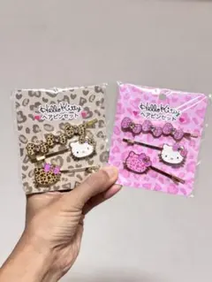 新品　サンリオ GOGOギャル平成レトロヘアピンセットヒョウ柄