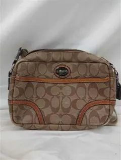 ■コーチ シグネチャー ショルダーバッグ ベージュ系 レディース
