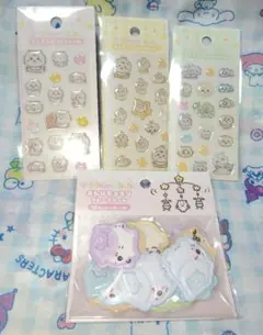 うさぎ なかまたち ちいかわベビー ぷっくりシール フレークシール 4点セット