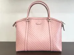 GUCCI グッチ　2way トートバッグ　マイクロGGシマレザー