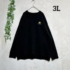 a1712 希少3Lトムとジェリースウェット 裏起毛ゆるだぼバックプリント 黒系