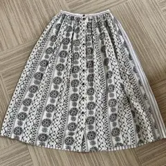 Brahmin ★ロングギャザースカート フロントボタン 刺繍 ストライプのサムネイル