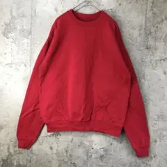 B499古着　トレーナー　スウェット　赤　無地　90s Y2K