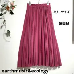 『earthmusic&ecology 』シフォンプリーツロングスカート／F