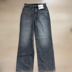 UNIQLO ワイドストレートジーンズ 24 (61cm) グレー