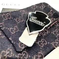 ✨希少✨GUCCI ロゴ マネークリップ ブラック シルバー イタリア製 箱袋付のサムネイル