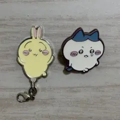 ハチワレ ピンバッジ+うさぎ キーホルダー セット