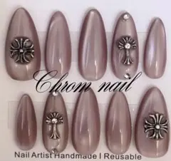 現品　クロム　十字架　マグネット　ネイルチップ