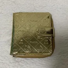 【希少/平成レトロ】ハローキティ ゴールド キルト 二つ折り財布 サンリオ