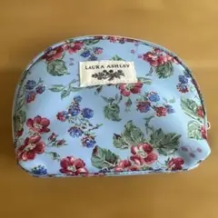 LAURA ASHLEY 花柄ポーチ 水色