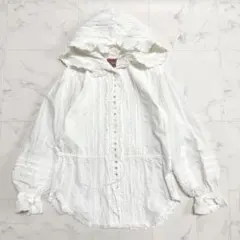 ピンクハウス ピコフリル オーバーブラウス リボン ピンタック フード　ギャザー