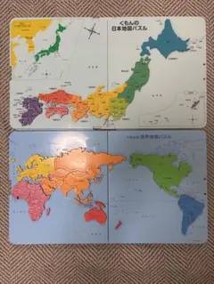 くもん　世界地図パズル　日本地図パズル　セット
