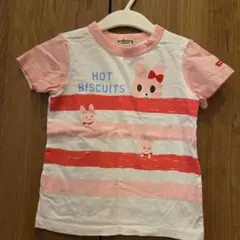 HOT BISCUITS うさぎ柄 半袖Tシャツ ピンクのサムネイル
