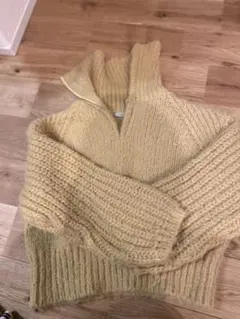 mystic イエロー ジッパー付きハイネックセーター F