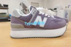 着用10回☆ニューバランス WL574ZS 厚底スニーカー 24.5cm 紫