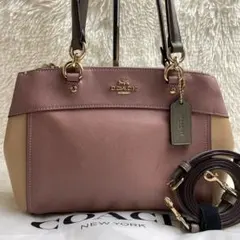 美品 コーチ ブルックリン バイカラー カラーブロック レザー