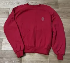 刺繍ロゴのスウェット裏起毛トレーナー日本製L M 男女兼用