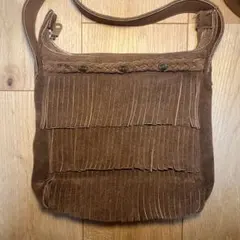 MINNETONKAミネトンカ　 スエード　フリンジ ショルダーバッグ ブラウン